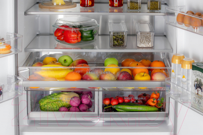 Холодильник с морозильником Hiberg RFQ-600DX NFGW Inverter