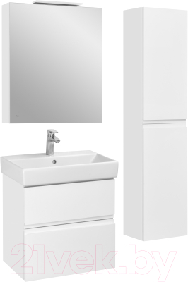 Шкаф с зеркалом для ванной Roca Oleta 60 / A857645806 (белый глянец)