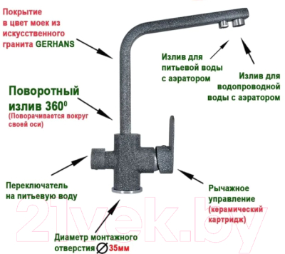 Смеситель Wisent W4054-3-24