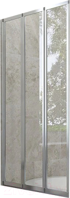 Стеклянная шторка для ванны Veconi PL73L-120-01-19C4 L (120x50, прозрачное стекло)