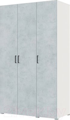 Шкаф Горизонт Мебель 1500 3-х створчатый с полками (белый/бетон)