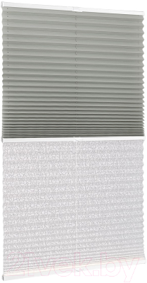 Штора-плиссе Delfa Basic Uni СПШ-3111/1102 Basic Transparent (34x160, серый/белый)