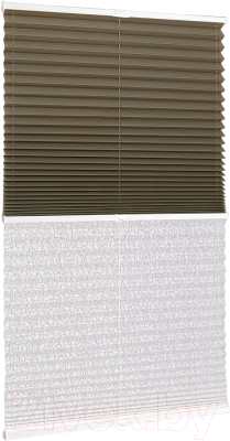 Штора-плиссе Delfa Basic Uni СПШ- 3128/1102 Basic Transparent (43x160, тауп/белый)