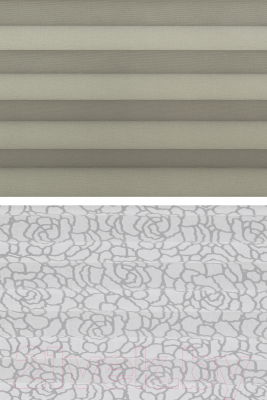 Штора-плиссе Delfa Basic Blo СПШ-37201/1102 Basic Transparent (34x160, серый/белый)