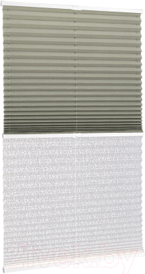 Штора-плиссе Delfa Basic Blo СПШ-37201/1102 Basic Transparent (62x160, серый/белый)