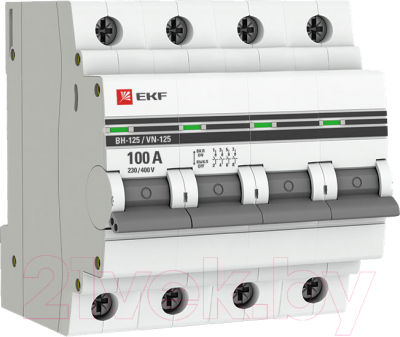 Изображение товара Выключатель нагрузки EKF PROxima ВН-125 4P 100А / SL125-4-100-pro
