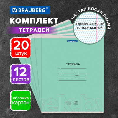 Набор тетрадей Brauberg Классика New / 880057 (20шт, зеленый)