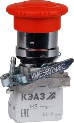

Кнопка для пульта, КМЕ5611мФС-красный-1но+1нз-гриб-IP65 / 271786