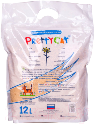 Наполнитель для туалета Prettycat Wood Granules Древесный для котят / 620338 (4кг/12л)