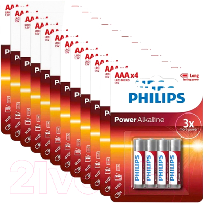 Комплект батареек Philips AAA LR03 4xBL (12x4шт)
