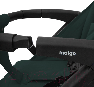 Детская прогулочная коляска INDIGO Epica XL Air с сумкой (темно-зеленый)