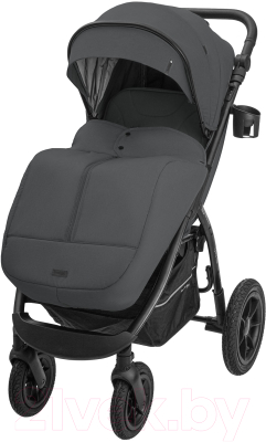Детская прогулочная коляска INDIGO Epica XL Air с сумкой (темно-серый)