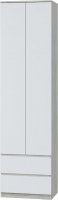 Шкаф MLK Лори 2-х дверный со штангой (дуб серый/белый) - 
