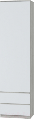 Шкаф MLK Лори 2-х дверный со штангой (дуб серый/белый)