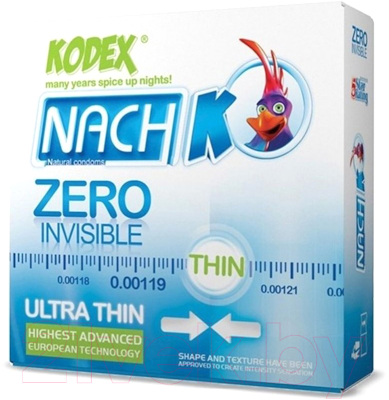 Презервативы Kodex Condom Zero Invisible & Ultra Thin (3шт)