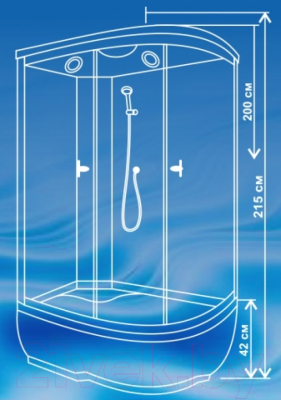 Душевая кабина Водный мир Cтандарт ВМ-886 Е R 80x120 (матовое стекло)