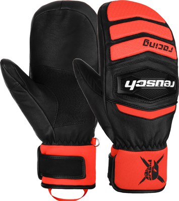 Варежки лыжные Reusch Warrior Team / 6211422-7809 (р-р 9.5, Mitten Black/Fluo Red)