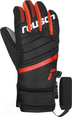 Перчатки лыжные Reusch Warrior R-TEX XT Junior / 6361250-7810 (р-р 6.5, Black/White/Fluo Red)