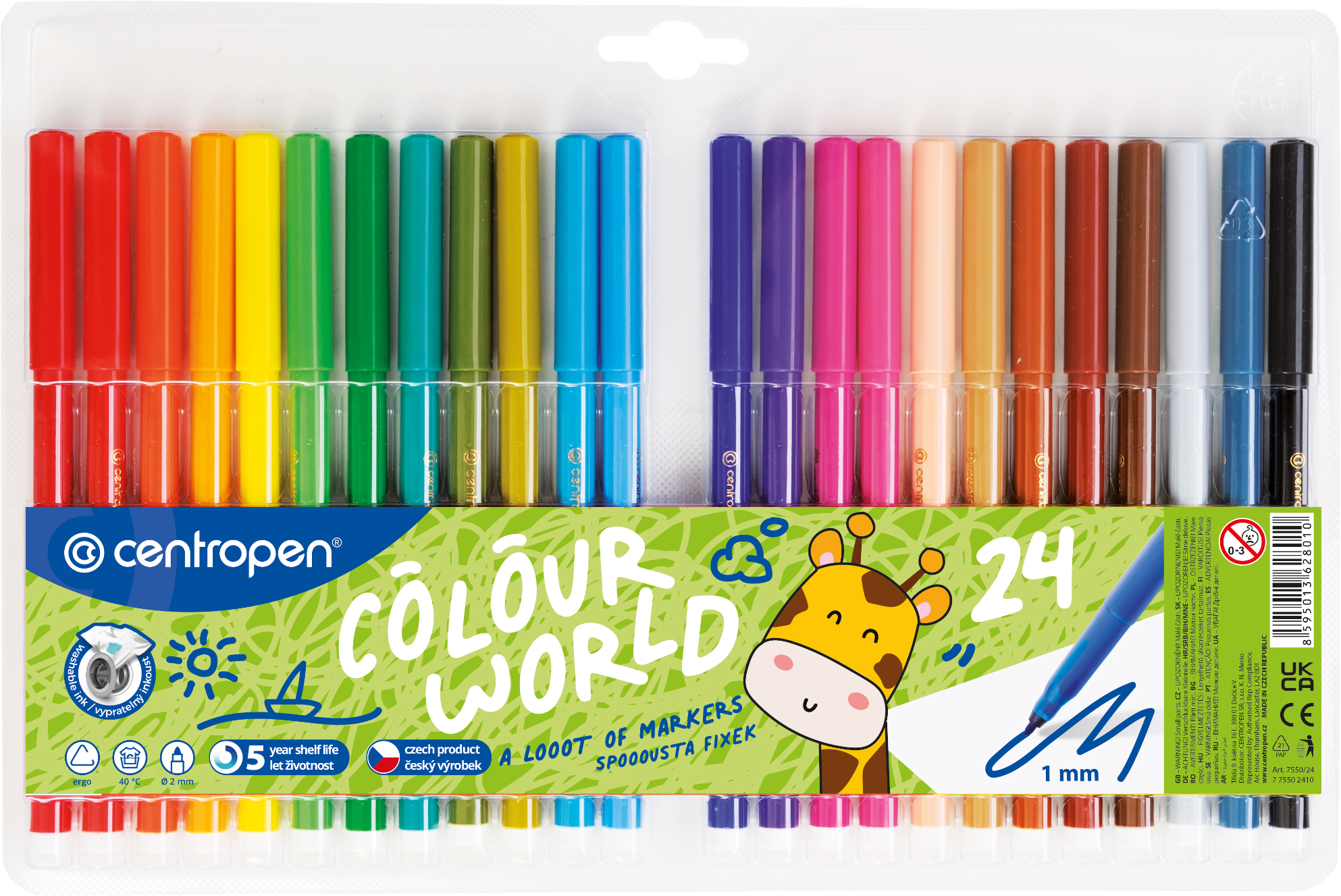 Фломастеры Centropen Colour World 7 7550 2484/7 7550 2401 (24цв)