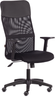 Кресло офисное Tetchair Practic Plt кожзам/ткань (черный) - 