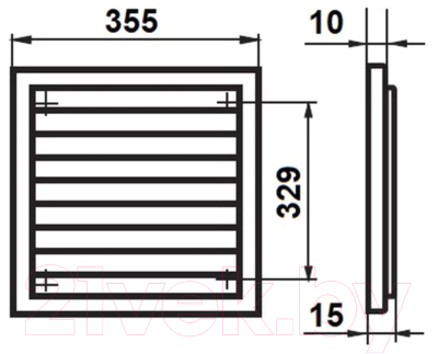 Решетка вентиляционная Семь ветров РВ2-07 (355x355)