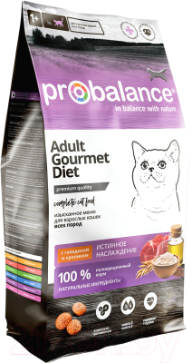 Сухой корм для кошек ProBalance Gourmet Diet с говядиной и кроликом (1.8кг)