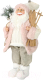 Фигура под елку GrandSiti Дед Мороз в розовой шубке с лыжами и подарками / 21835-30 - 