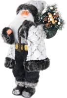 Фигура под елку GrandSiti Дед Мороз в белой шубке с фонариком и хворостом / 21842-30 - 