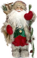 Фигура под елку GrandSiti Дед Мороз в клетчатой шубке с подарками и посохом / 241467-30 - 