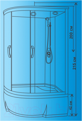 Душевая кабина Водный мир Стандарт ВМ-8802 L 120x80 (матовое стекло)