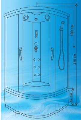 Душевая кабина Водный мир ВМ-8819 120x120 (белый/матовое стекло)