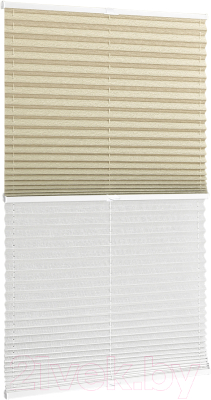 Штора-плиссе Delfa Basic Walnut СПШ-3405/1102 Basic Transparent (43x160, бежевый/белый)