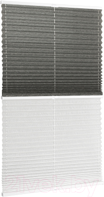 Штора-плиссе Delfa Basic Walnut СПШ-3401/1102 Basic Transparent (43x160, антрацит/белый)