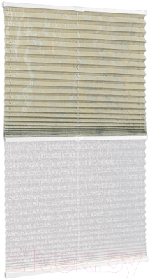 Штора-плиссе Delfa Mirror СПШ-3903/1102 Basic Transparent (34x160, серый/кремовый/белый)