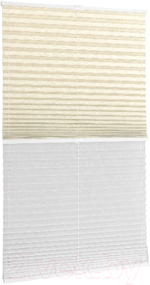 Штора-плиссе Delfa Walnut СПШ-3402/3504 Basic Transparent (34x160, кремовый/белый)