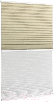 Штора-плиссе Delfa Walnut СПШ-3405/3504 Basic Transparent (34x160, бежевый/белый)