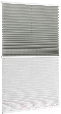 Штора-плиссе Delfa Basic Uni СПШ-3111/3504 Basic Transparent (34x160, серый/белый)