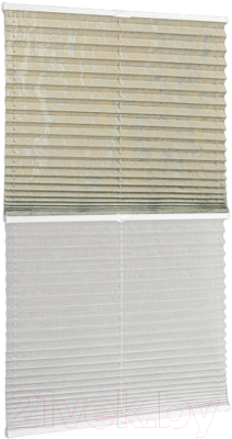 Штора-плиссе Delfa Mirror СПШ-3903/3504 Basic Transparent (34x160, серый/белый)