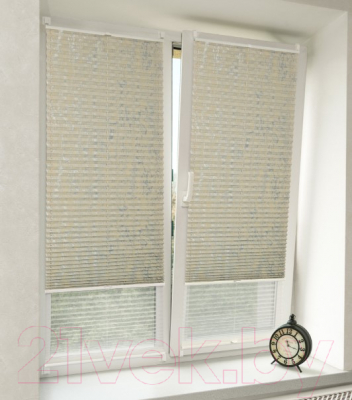 Штора-плиссе Delfa Mirror СПШ-3903/3504 Basic Transparent (62x160, серый/белый)