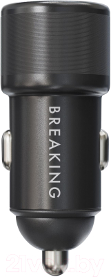 Адаптер питания автомобильный Breaking А01 2USB-A / 23174 (черный)
