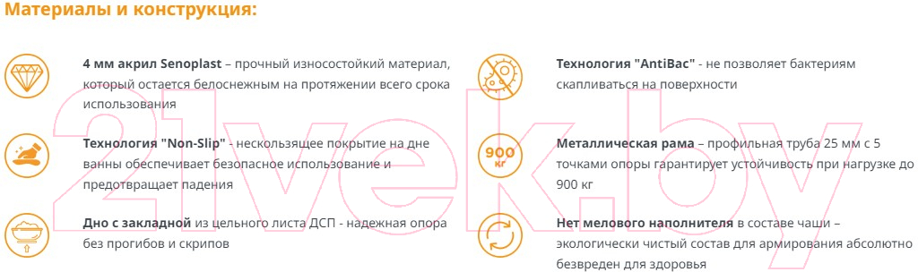 Ванна акриловая Radomir Джоанна 140x70 / 2-01-0-0-1-252Р