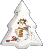 Блюдо Доляна Рождественский снеговик / 6249523 (белый) - 