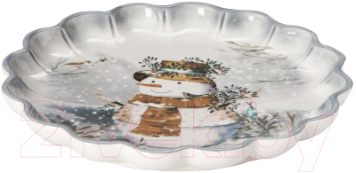 Блюдо Доляна Рождественский снеговик / 6249528 (белый)
