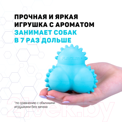 Игрушка для собак Playology Squeaky Bounce Ball / P33365 (с ароматом арахиса, голубой)