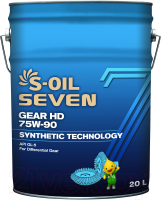 Трансмиссионное масло S-Oil Seven Gear HD 75W90 / E107808 (20л)