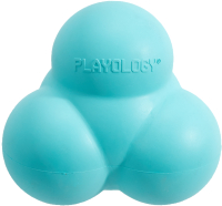 Игрушка для собак Playology Squeaky Bounce Ball / P33296 (с ароматом арахиса, голубой) - 