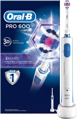 Электрическая зубная щетка Oral-B Pro 600 3D White