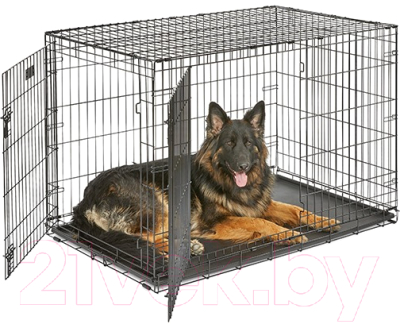 Клетка для животных Midwest iCrate для собак 2 двери / 1548DD (122x76x84см, черный)