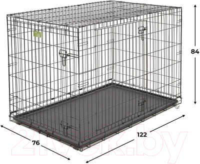 Клетка для животных Midwest iCrate для собак 2 двери / 1548DD (122x76x84см, черный)