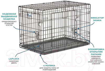 Клетка для животных Midwest Contour для собак 2 двери / 836DD (93x59x62см)